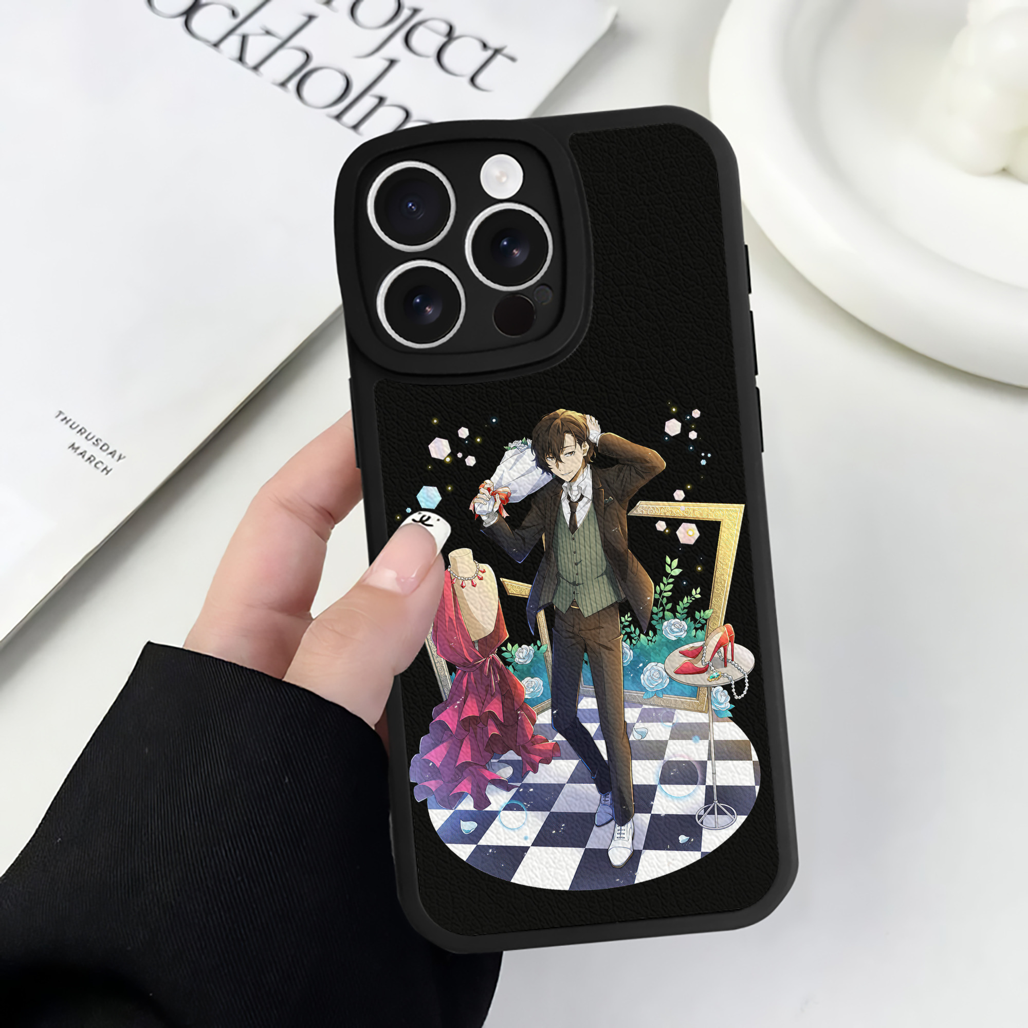 （画像用） 文豪ストレイドッグス Bungo Stray Dogs 【iPhone 16シリーズ対応】シリコンスマホケース（レザー調） 材質：シリコン